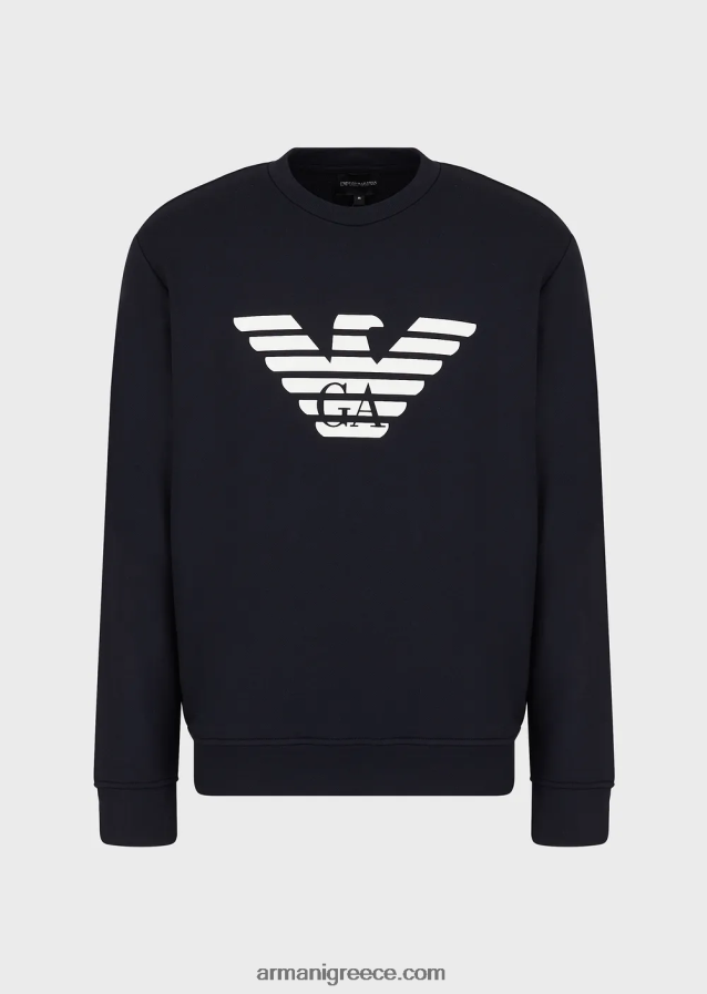 άνδρες Armani Μοντάλ φούτερ με στάμπα με λογότυπο 4046R61597 μπλε λογότυπο