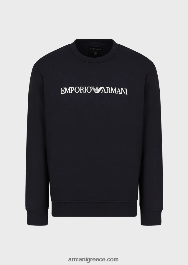 άνδρες Armani Μοντάλ φούτερ με στάμπα με λογότυπο 4046R61598 ναυτικό μπλε