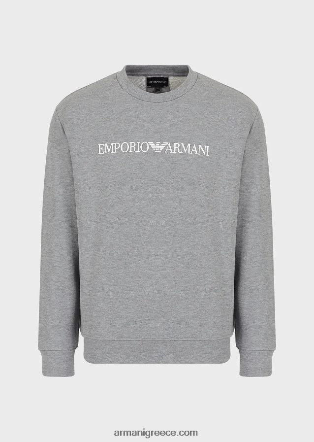 άνδρες Armani Μοντάλ φούτερ με στάμπα με λογότυπο 4046R61599 γκρί