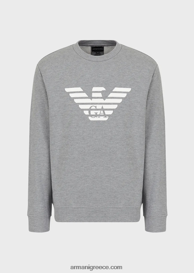 άνδρες Armani Μοντάλ φούτερ με στάμπα με λογότυπο 4046R61600 γκρι λογότυπο