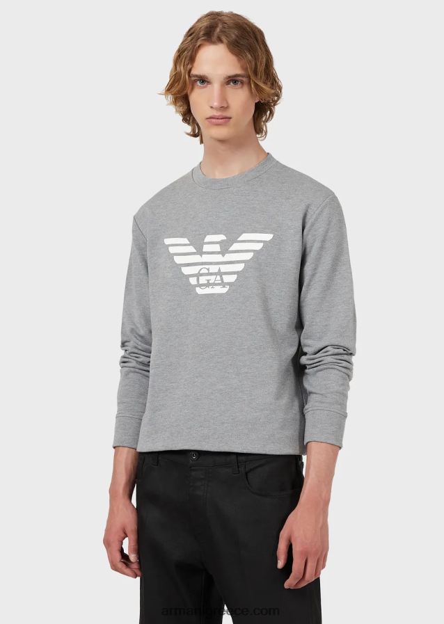 άνδρες Armani Μοντάλ φούτερ με στάμπα με λογότυπο 4046R61600 γκρι λογότυπο