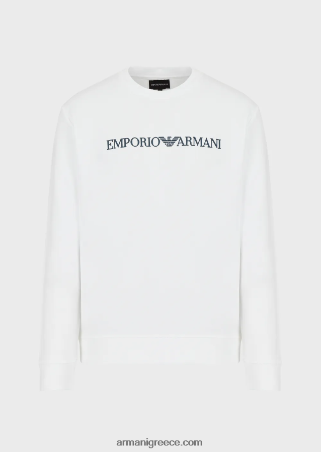 άνδρες Armani Μοντάλ φούτερ με στάμπα με λογότυπο 4046R61602 άσπρο