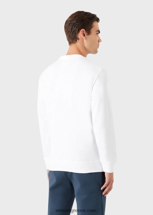 άνδρες Armani Μοντάλ φούτερ με στάμπα με λογότυπο 4046R61602 άσπρο