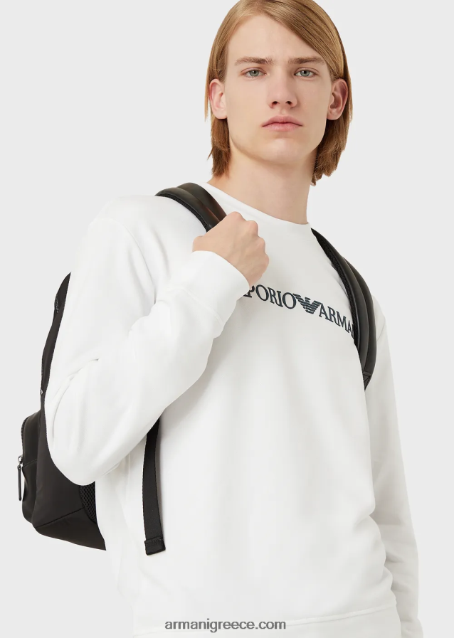 άνδρες Armani Μοντάλ φούτερ με στάμπα με λογότυπο 4046R61602 άσπρο