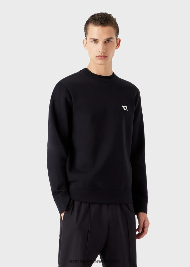 άνδρες Armani Φούτερ με διπλή φανέλα με ασορτί emoji 4046R61440 ναυτικό μπλε