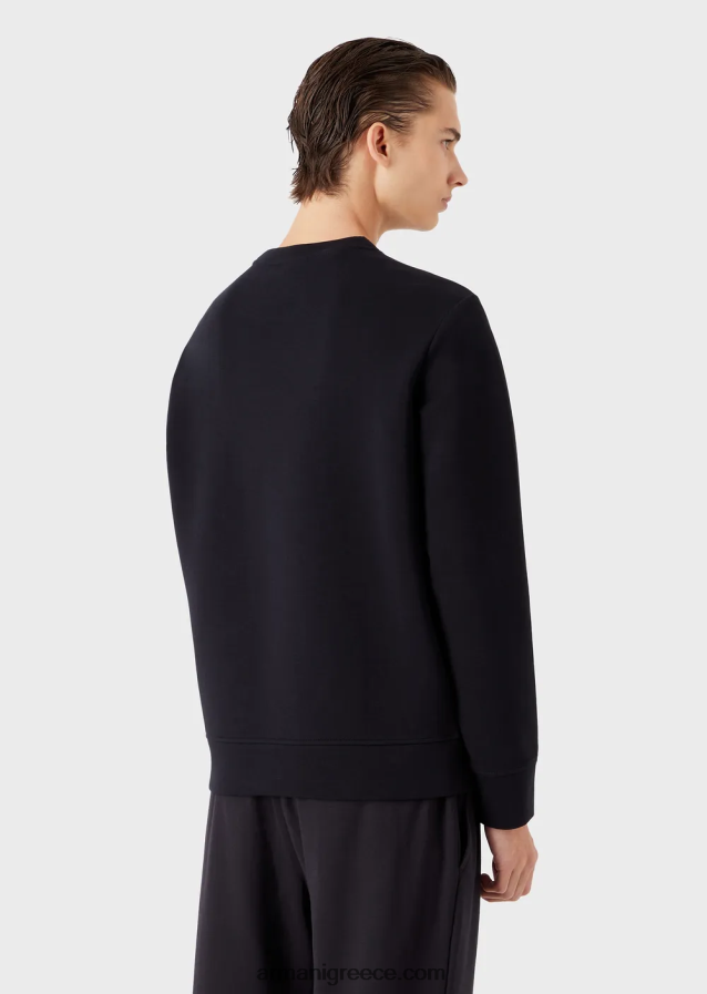 άνδρες Armani Φούτερ με διπλή φανέλα με ασορτί emoji 4046R61440 ναυτικό μπλε