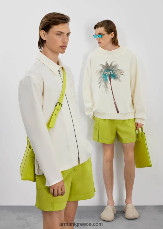 άνδρες Armani φούτερ με στάμπα φοίνικα και l'amour κέντημα 4046R61590 άσπρο