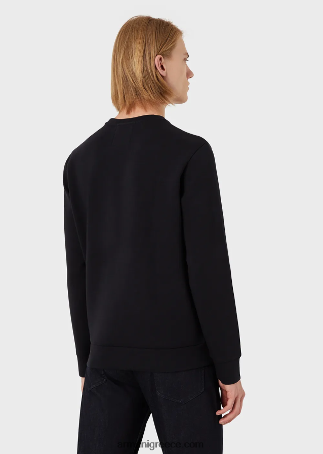 άνδρες Armani Φούτερ με λαιμόκοψη με micro logo patch 4046R61430 ναυτικό μπλε