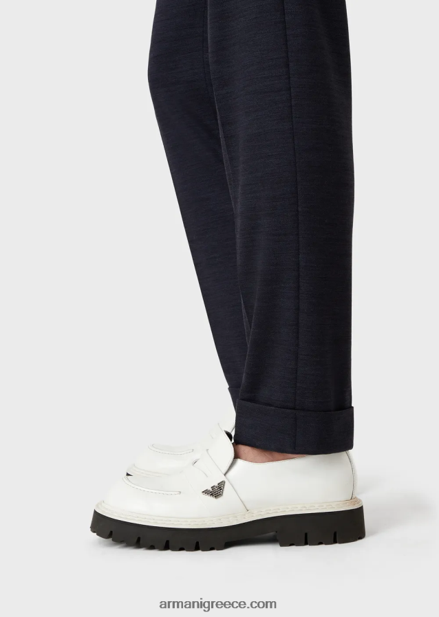 άνδρες Armani Μοντέρνα φόρμα με διπλό στήθος σε ζέρσεϊ από μαλλί ευκαλύπτου 4046R61466