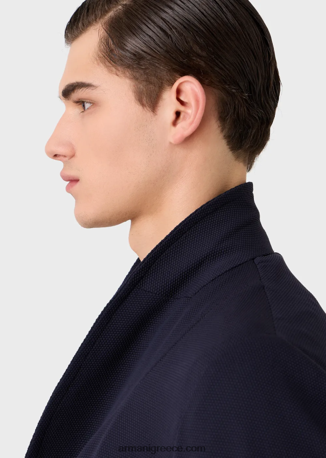 άνδρες Armani σακάκι με διπλό στήθος σε 3d stretch τεχνική φανέλα 4046R61021 ναυτικό μπλε