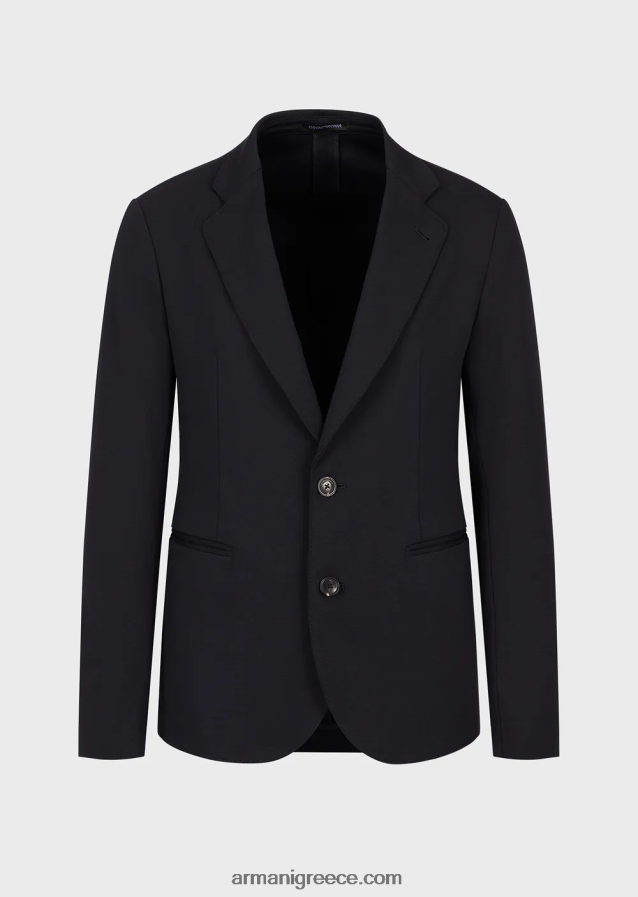 άνδρες Armani μονόπλευρο σακάκι σε ζέρσεϊ 4046R61040 ναυτικό μπλε