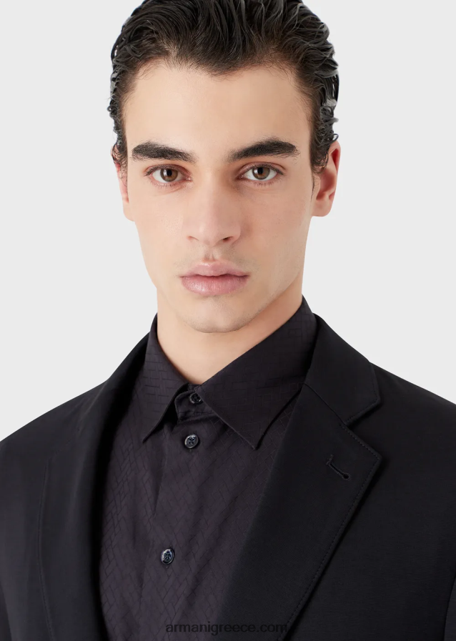 άνδρες Armani μονόπλευρο σακάκι σε ζέρσεϊ 4046R61040 ναυτικό μπλε