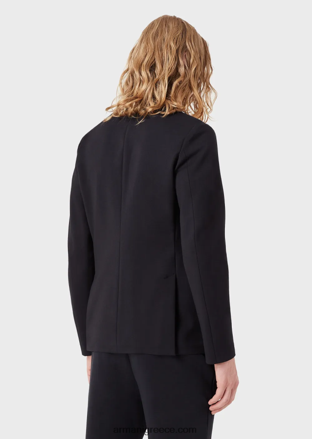 άνδρες Armani σακάκι μονόπετο με ραμμένο ζέρσεϊ 4046R61042 ναυτικό μπλε