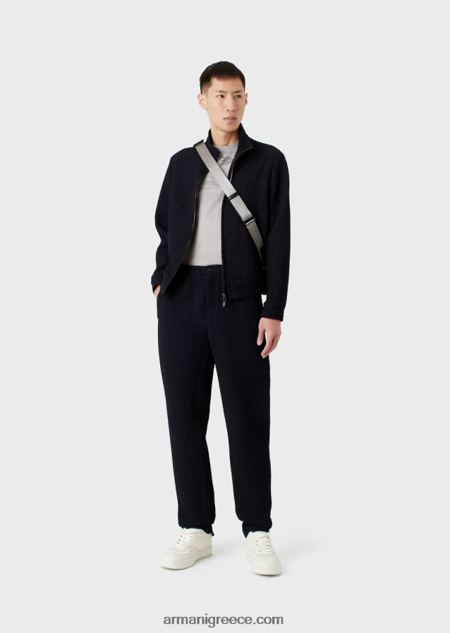 άνδρες Armani τζέρσεϊ μπλουζάκι με λαστιχένια γράμματα μεγάλος αετός 4046R61605 γκρί