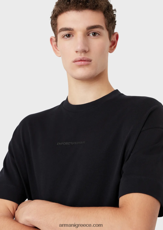 άνδρες Armani βαρύ μπλουζάκι με έντονο καουτσούκ 4046R61629 ναυτικό μπλε