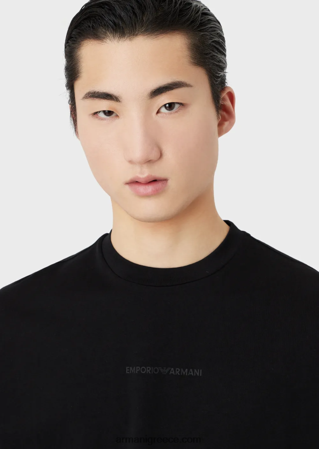 άνδρες Armani βαρύ μπλουζάκι με έντονο καουτσούκ 4046R61631 μαύρος