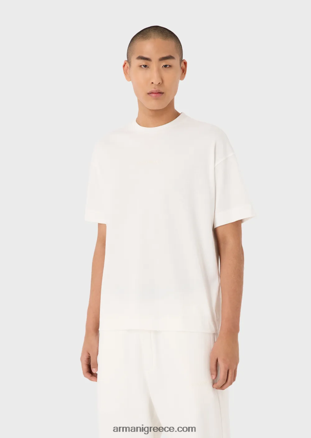 άνδρες Armani βαρύ μπλουζάκι με έντονο καουτσούκ 4046R61632 άσπρο