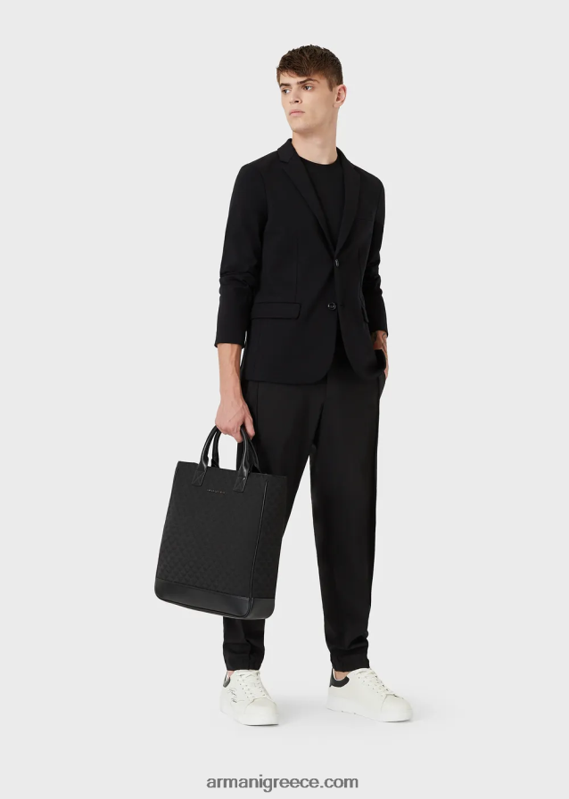 άνδρες Armani μπλουζάκι από βισκόζη 4046R61734 μαύρος