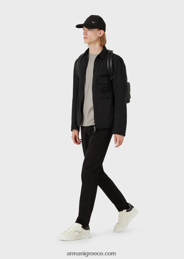 άνδρες Armani μπλούζα από μετάξι/βαμβάκι 4046R61740 γκρί