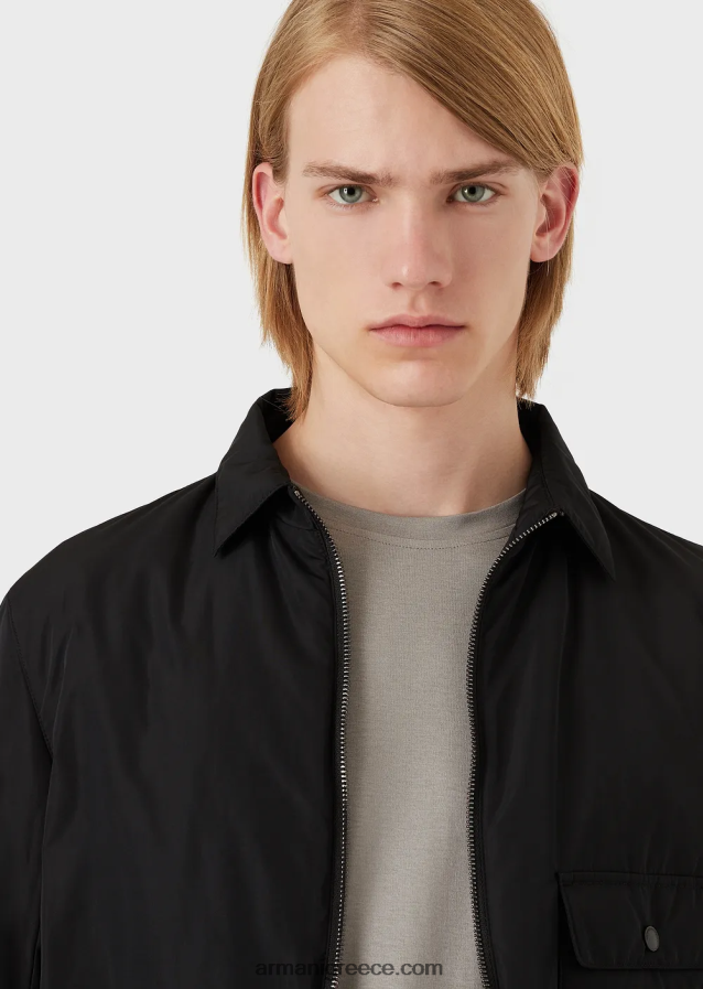 άνδρες Armani μπλούζα από μετάξι/βαμβάκι 4046R61740 γκρί