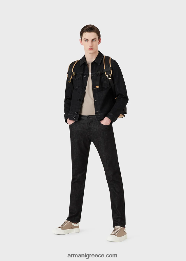 άνδρες Armani Μπλουζάκι pima jersey με τύπωμα λογότυπου 4046R61710 γκρι λογότυπο