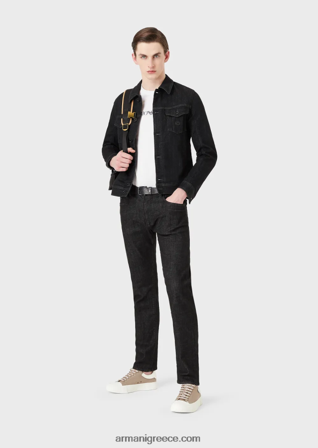 άνδρες Armani τζάμπερ pima-jersey με λογότυπο 4046R61721 λευκό λογότυπο