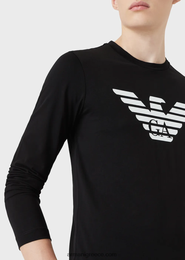 άνδρες Armani τζάμπερ pima-jersey με λογότυπο 4046R61723 άσπρο