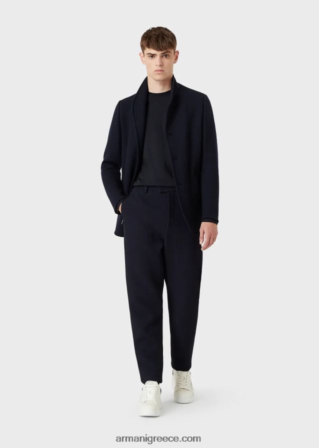 άνδρες Armani ελαστικό τζέρσεϊ supima με έμπλαστρο micro logo 4046R61749 ναυτικό μπλε