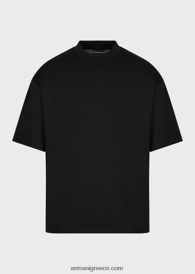 άνδρες Armani φαρδιά μπλουζάκι σε μπλουζάκι από μίξη tencel 4046R61661 μαύρος