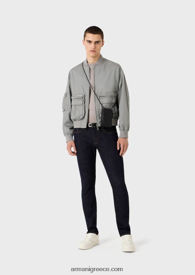 άνδρες Armani φαρδιά μπλουζάκι σε μπλουζάκι από μίξη tencel 4046R61661 μαύρος