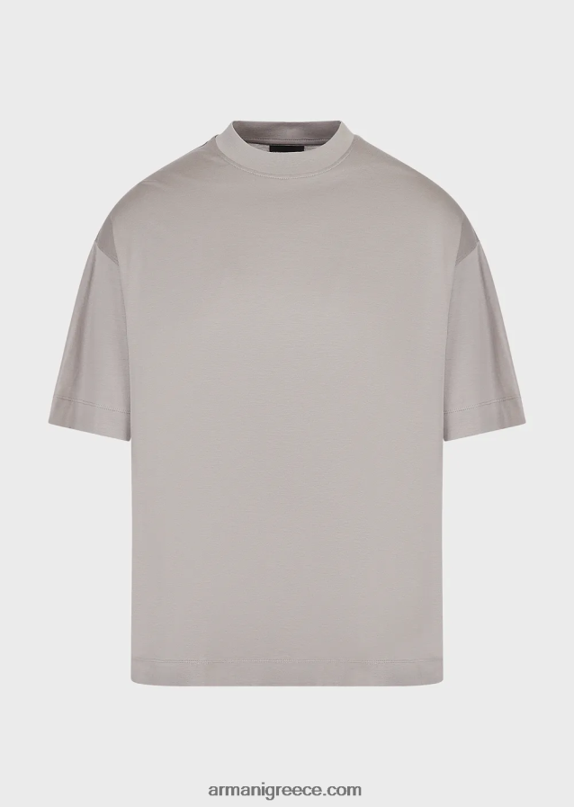 άνδρες Armani φαρδιά μπλουζάκι σε μπλουζάκι από μίξη tencel 4046R61664 γκρί