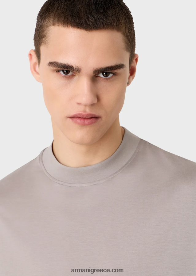 άνδρες Armani φαρδιά μπλουζάκι σε μπλουζάκι από μίξη tencel 4046R61664 γκρί