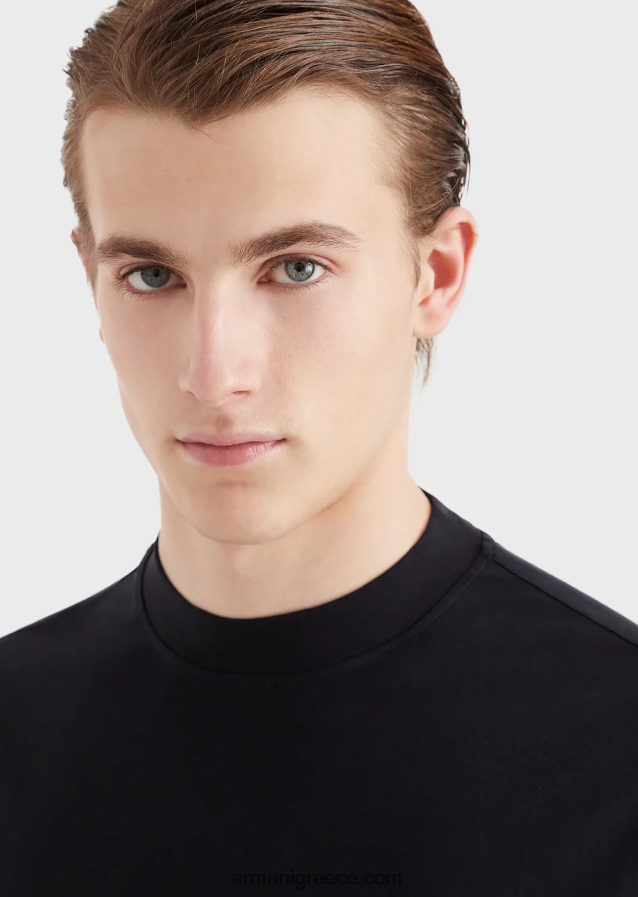 άνδρες Armani φαρδιά μπλουζάκι σε μπλουζάκι από μίξη tencel 4046R61665 ναυτικό μπλε