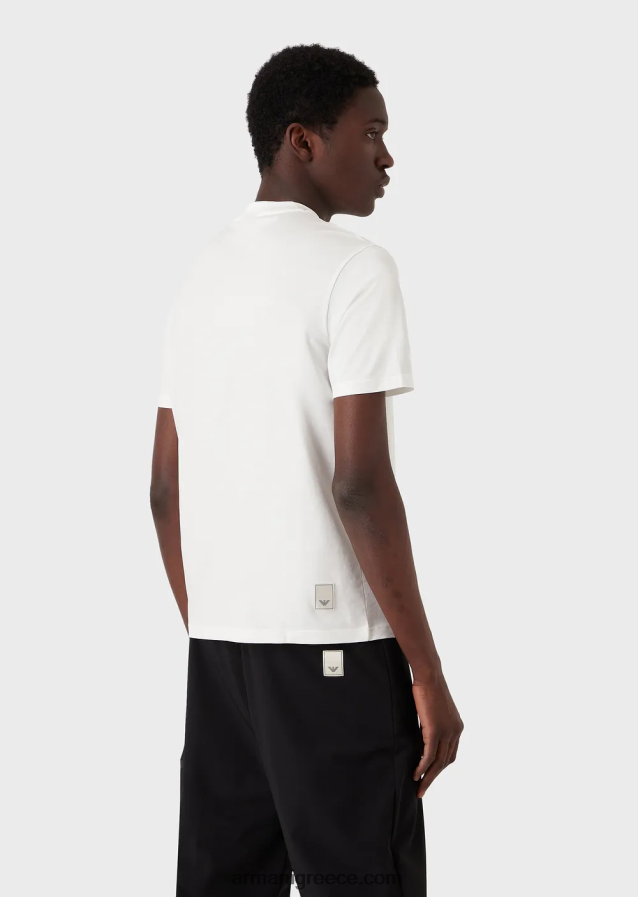 άνδρες Armani μπλουζάκι ζέρσεϊ με είδη πρώτης ανάγκης για ταξίδια tencel-blend 4046R61639 σκούρο γκρίζο