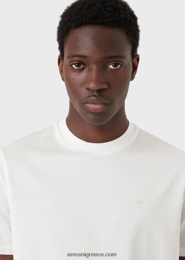 άνδρες Armani μπλουζάκι ζέρσεϊ με είδη πρώτης ανάγκης για ταξίδια tencel-blend 4046R61639 σκούρο γκρίζο