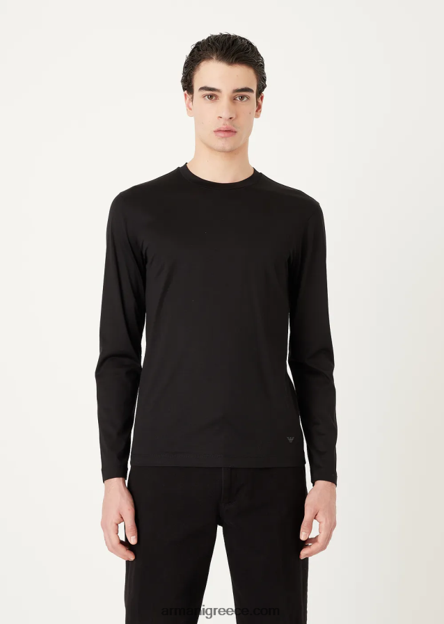 άνδρες Armani τζέρσεϊ πουκάμισο tencel-blend 4046R61727 άσπρο