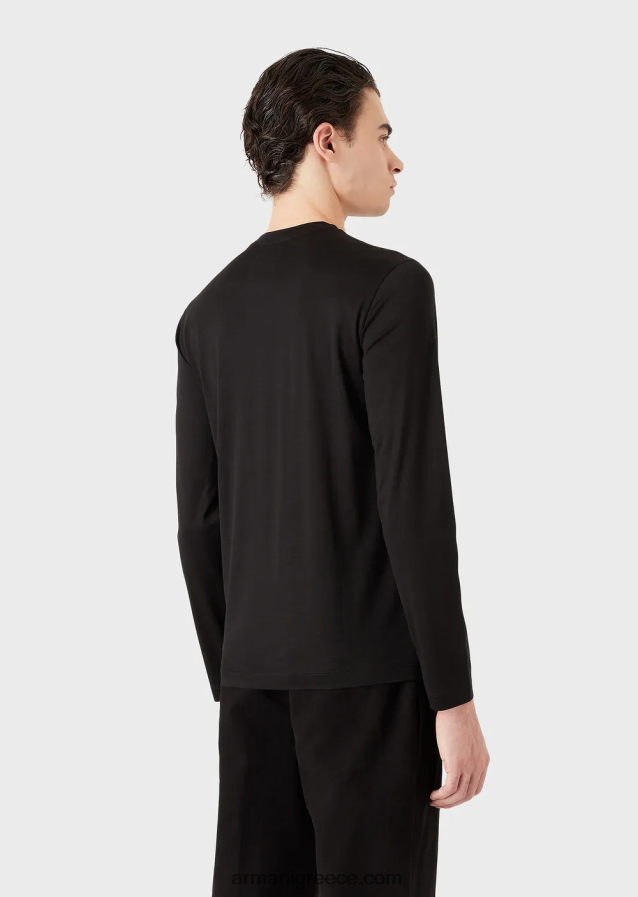 άνδρες Armani τζέρσεϊ πουκάμισο tencel-blend 4046R61727 άσπρο