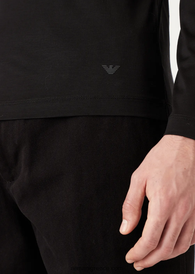 άνδρες Armani τζέρσεϊ πουκάμισο tencel-blend 4046R61727 άσπρο