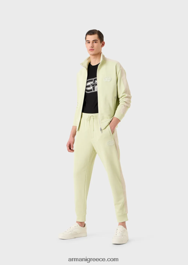 άνδρες Armani Μπλουζάκι ζέρσεϊ από μείγμα tencel με υπερμεγέθη patch 4046R61678 μαύρος