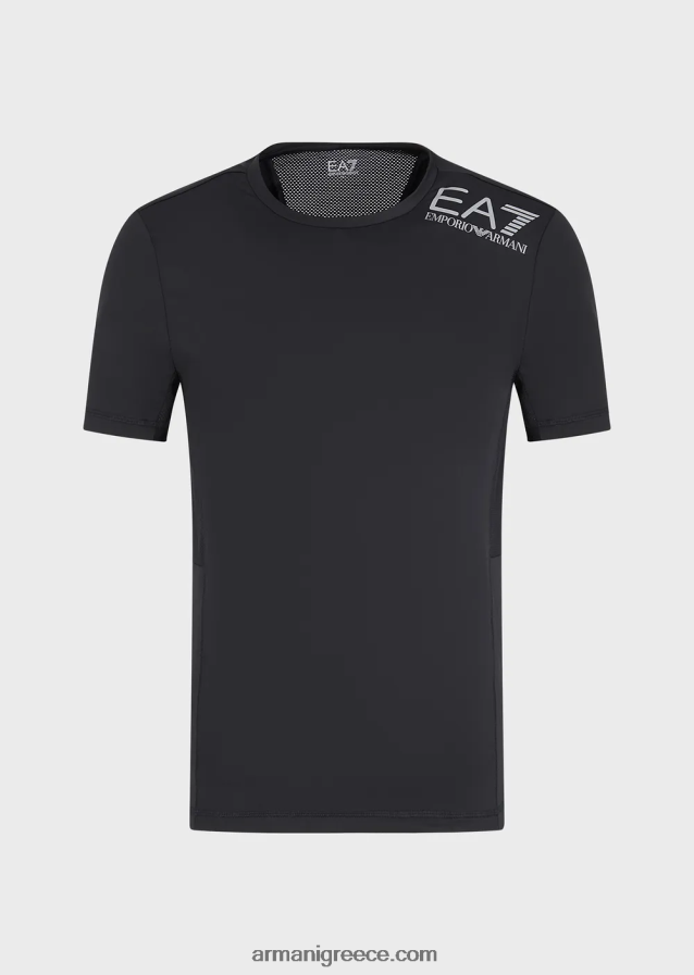 άνδρες Armani δυναμική μπλούζα αθλητή σε τεχνικό ύφασμα vigor7 4046R61747 βαθύ μαύρο