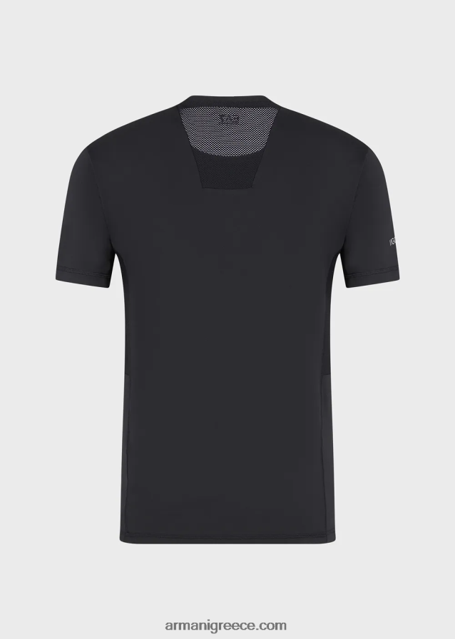 άνδρες Armani δυναμική μπλούζα αθλητή σε τεχνικό ύφασμα vigor7 4046R61747 βαθύ μαύρο