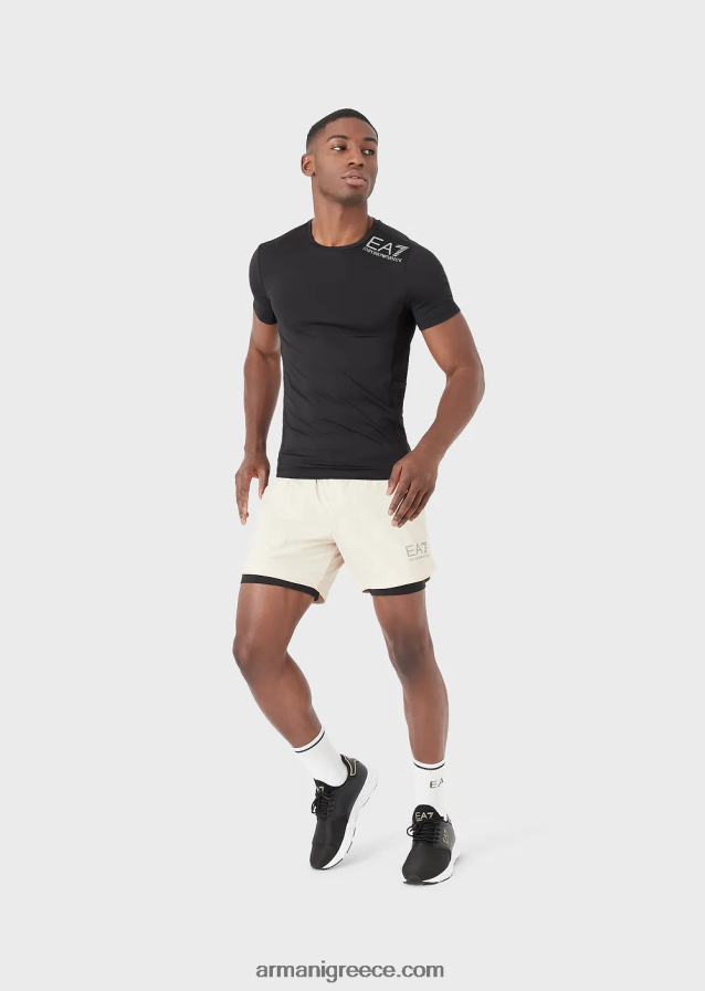 άνδρες Armani δυναμική μπλούζα αθλητή σε τεχνικό ύφασμα vigor7 4046R61748 άσπρο