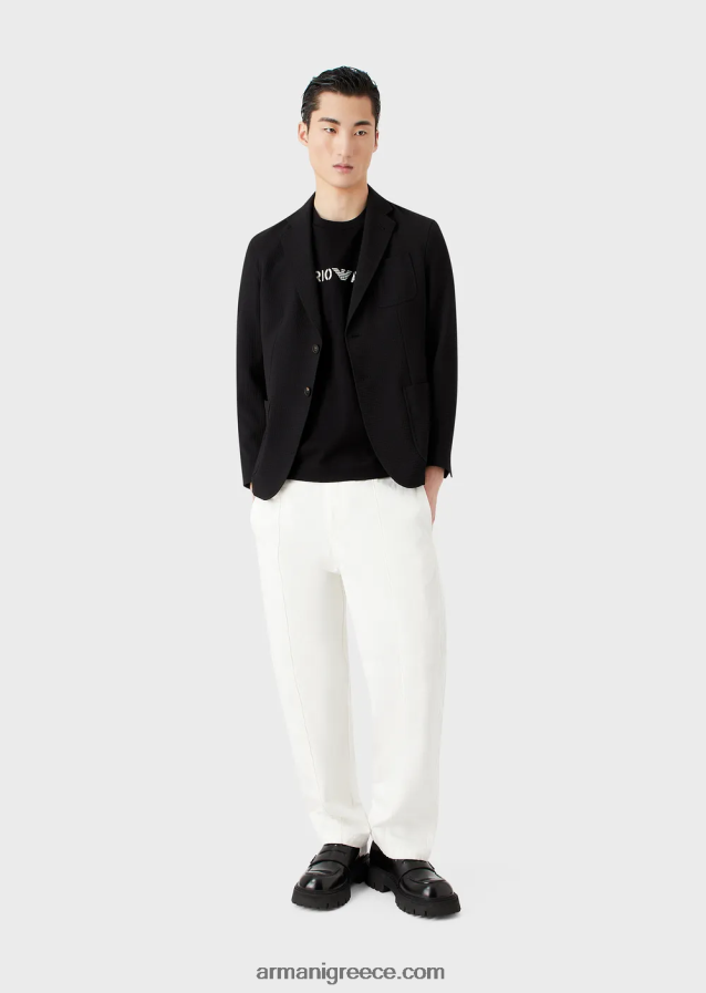 άνδρεςβαρύ μπλουζάκι ζέρσεϊ με κέντημα emporio armani σε στρατιωτική γραμματοσειρά 4046R61623 σκούρο γκρίζο