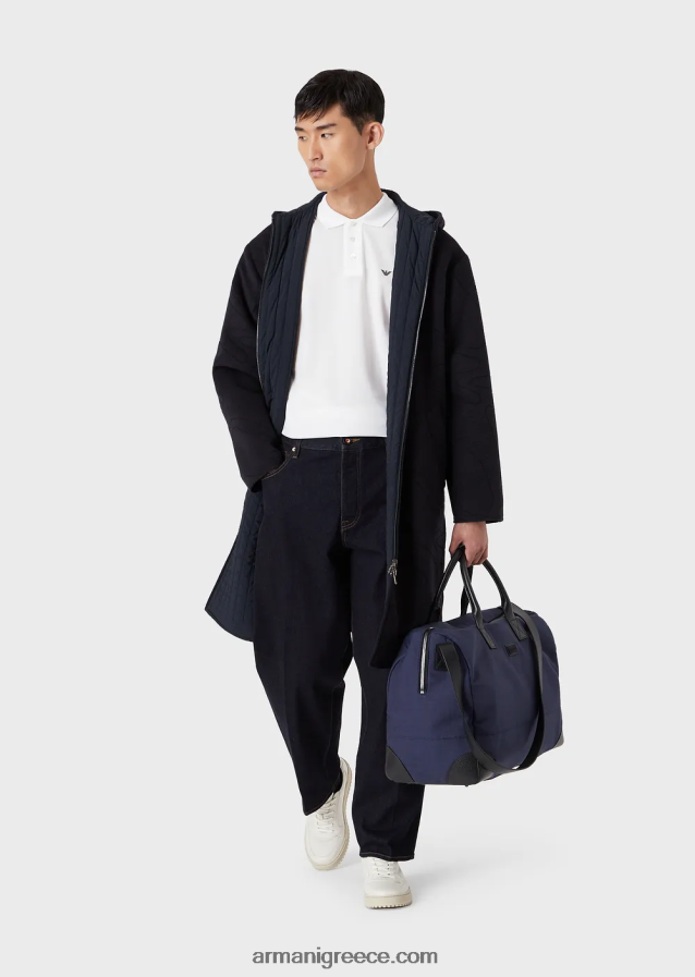 άνδρες Armani μερσεριζέ πικέ πόλο μπλουζάκι με μικροαετό 4046R61560 άσπρο