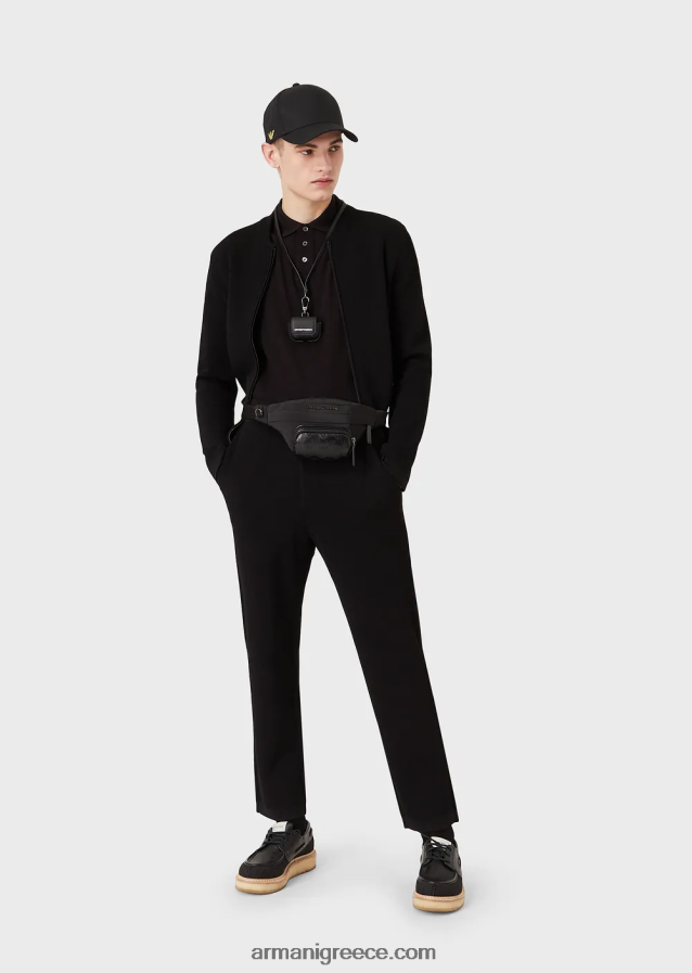 άνδρες Armani μερσεριζέ πικέ πόλο μπλουζάκι με μικροαετό 4046R61564 μπλε της Κίνας