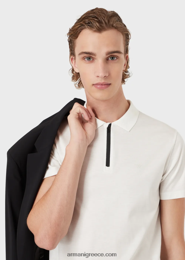 άνδρες Armani Απαραίτητα για ταξίδια slim-fit jersey polo shirt 4046R61571