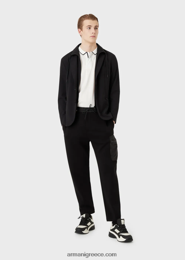 άνδρες Armani Απαραίτητα για ταξίδια μπλουζάκι πόλο ζέρσεϊ tencel-blend 4046R61525 άσπρο