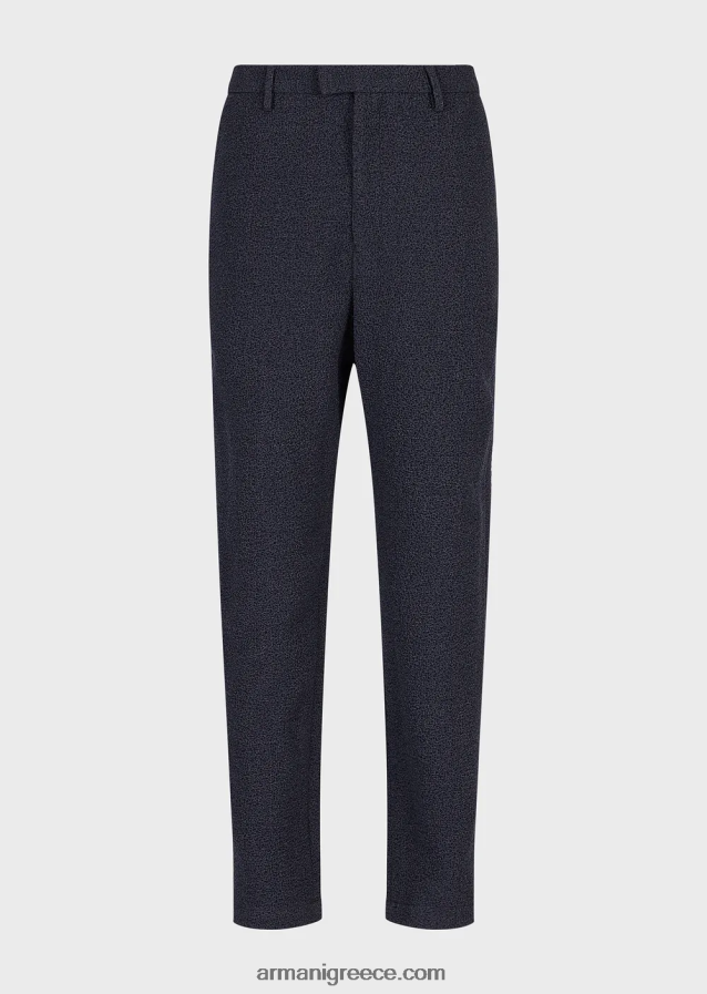 άνδρες Armani παντελόνι από παρθένο μαλλί ζακάρ 3d 4046R61470