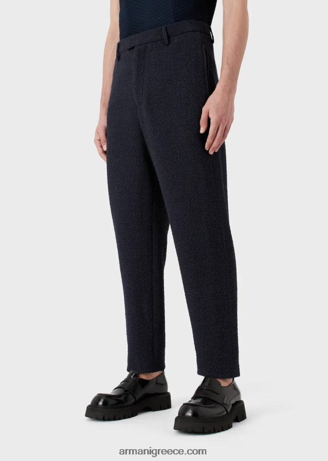 άνδρες Armani παντελόνι από παρθένο μαλλί ζακάρ 3d 4046R61470