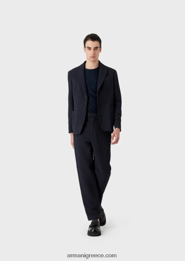 άνδρες Armani παντελόνι από παρθένο μαλλί ζακάρ 3d 4046R61470
